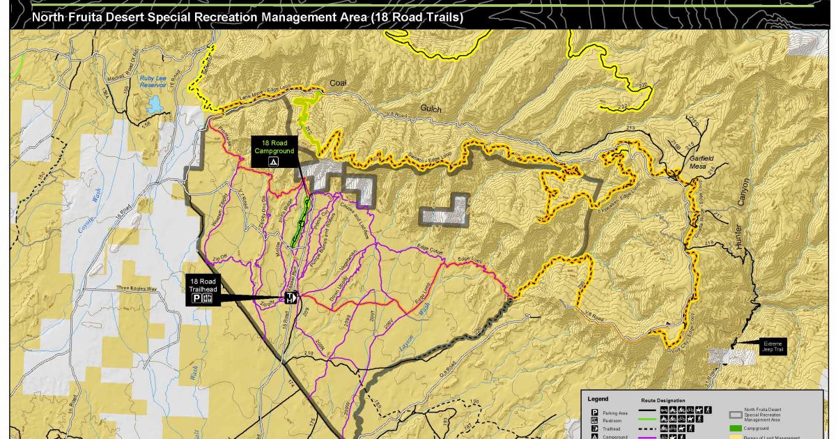 North Fruita Desert 18 Road Special Recreation Management Area Map Bureau of Land Management