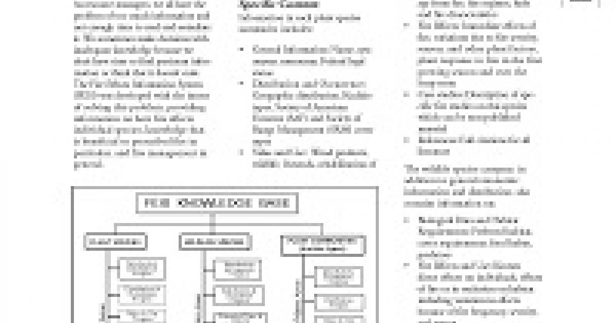 Fire Effects Information System Bureau of Land Management