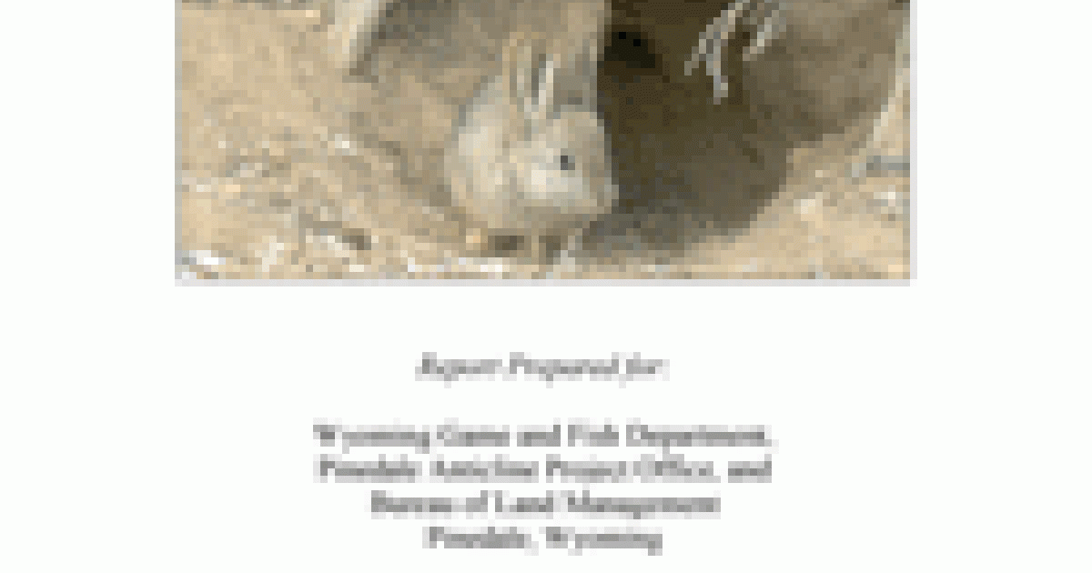Wyoming Pygmy Rabbit Monitoring in the Pinedale Anticline Project Area ...