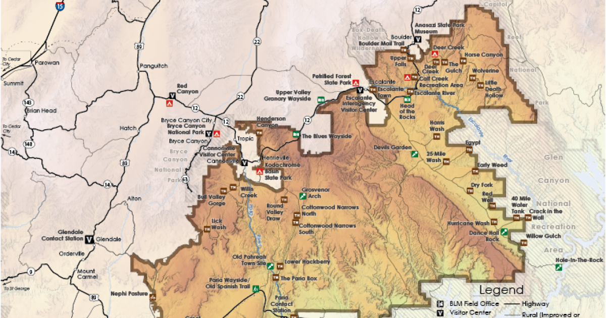 Grand staircase escalante hiking map clearance