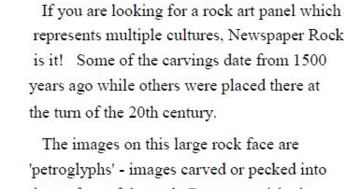 Newspaper Rock Brochure | Bureau of Land Management