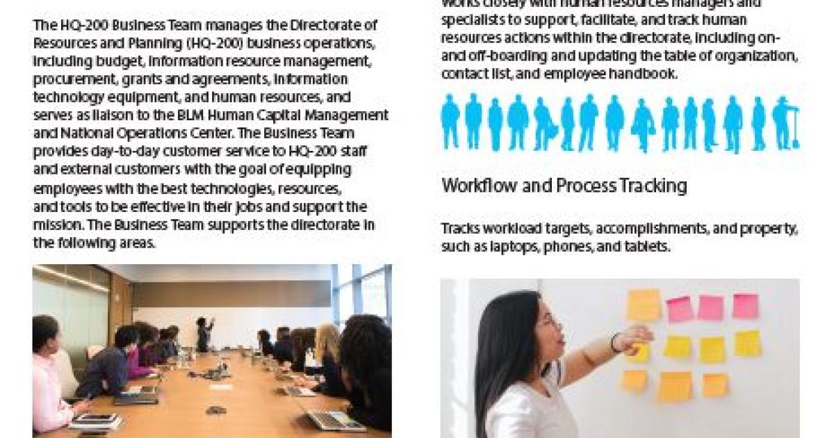 HQ200 Business Team Bureau of Land Management