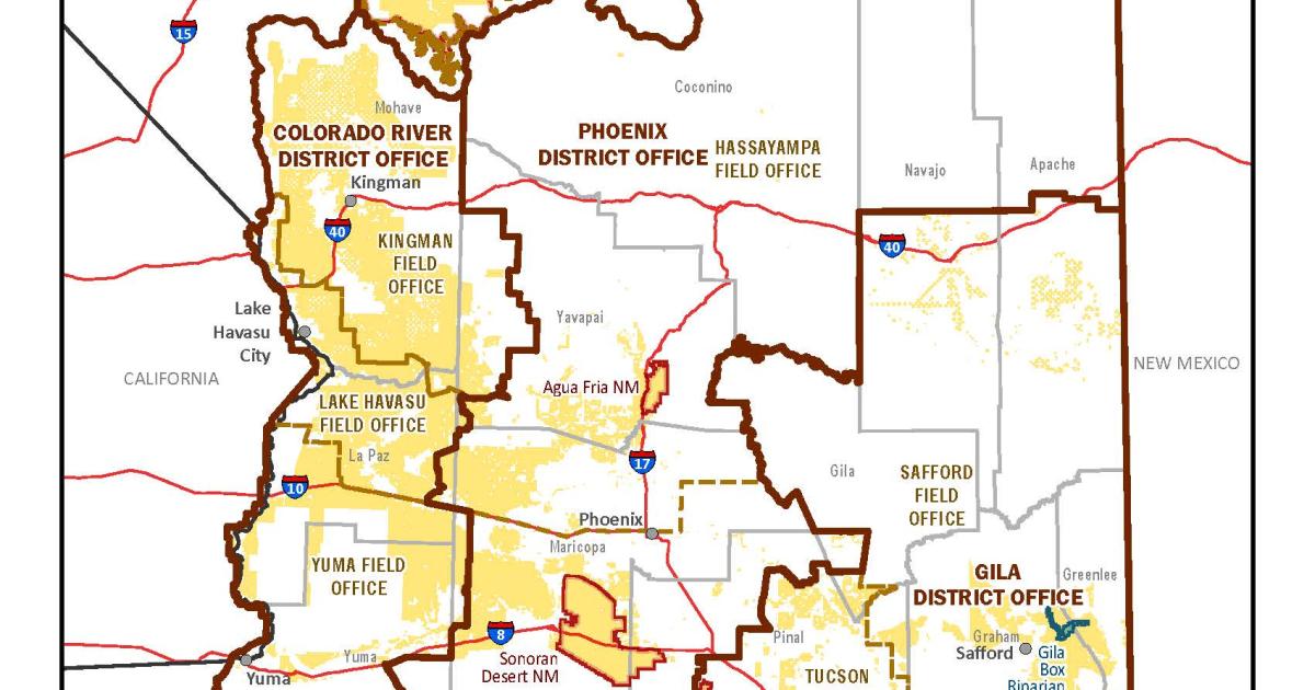 BLM Arizona Administrative Boundaries - BLM AZ AdminBoundaries 8x11 20220510 508 Optimized