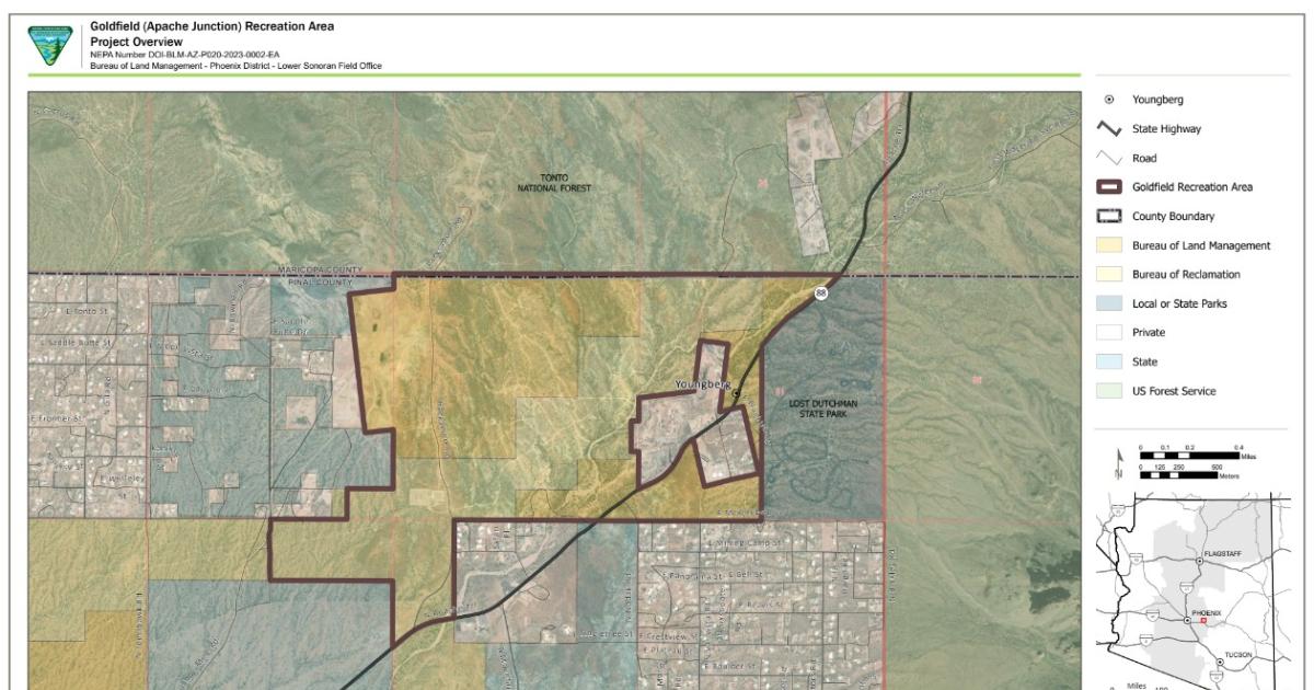 BLM approves recreation area near - AZ PDO LSFO GoldfieldRecArea Map Thumbnail