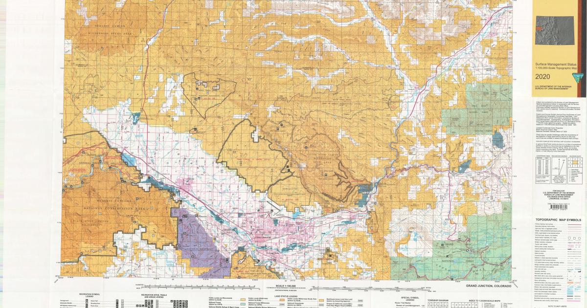 CO Surface Management Status Grand Junction Map | Bureau of Land Management