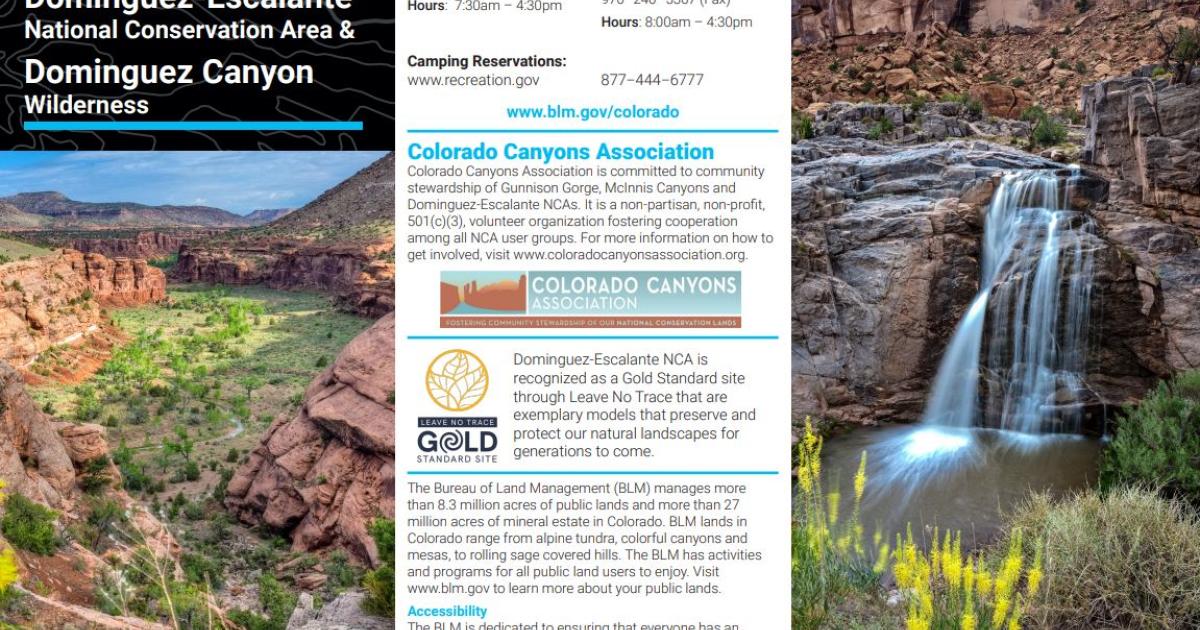 Dominguez-Escalante National Conservation Area Map & Guide | Bureau of ...