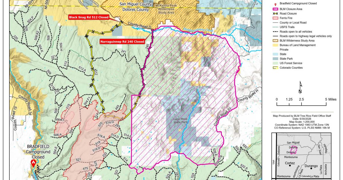 BLM closes specific public lands in Ouray and Dolores counties due to ...