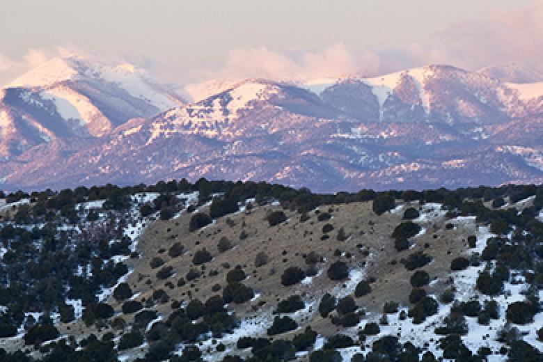 The Fort Stanton National Conservation Area covered in a blanket of snow.