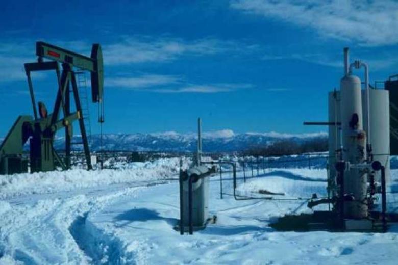 An Oil and Gas Rig in a snowy landscape