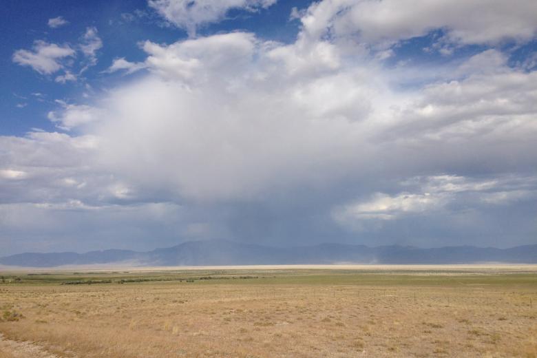 Thunder clouds over Railroad Valley, Nevada.