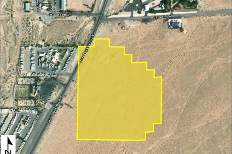 Map showing location of proposed land sale east of South Las Vegas Boulevard and south of East Larson Lane.