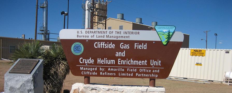 Cliffside Gas Field and Crude Helium Enrichment Unit Sign