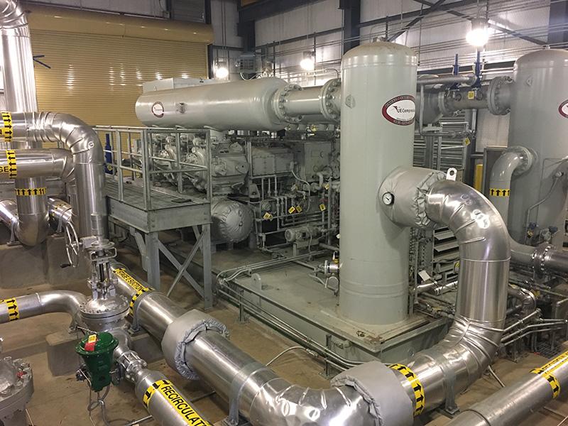 Picture of the Booster Compressor at the Amarillo Cliffside Helium Plant.