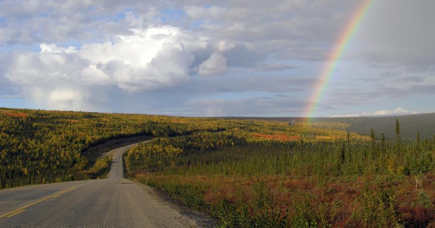 Rainbow near the Arctic Circle on the Dalton Highway, Alaska. Photo by BLM/Lisa Shon Jodwalis 2016