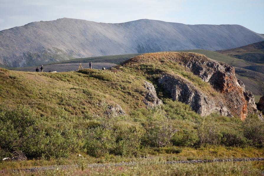 Photo of bluff in distance.