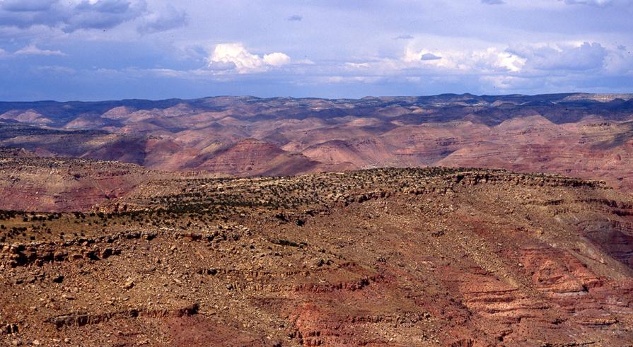 Rolling dark hills in the Kaiparowitz Plateau. 