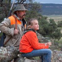 Father and daughter hunting together