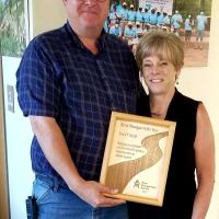 Joe O'Neill with wife Debby during the award presentation in Cottonwood on July 25.