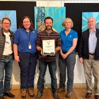  Pictured (left to right) is Bob Erickson, founding board member of the YWI; Liz Meyer-Shields, BLM Branch Supervisor; Chris Friedel, YWI Executive Director; Karen Mouritsen, BLM State Director; and Chris Dallas, Central Subregion representative for the Sierra Nevada Conservancy. 