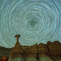 Night sky view from Grand Staircase-Escalante National Monument's Toadstool Trail at 2:30 a.m., on May 18, 2023. Credit BLM Public Affairs Specialist Kyle Sullivan. 
