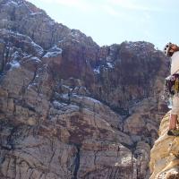 Rock climbing at Red Rock Canyon NCA in Southern Nevada.