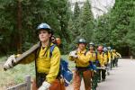 Guadalupe Ruiz leads an all-women wildland fire crew back to their training center in Yosemite National Park.