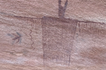 A drawing on a canyon wall. 
