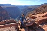 Doug Page leans against a rock at Toroweap Outlook in Grand Canyon National Park.