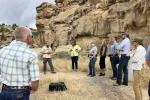 Betsy Chapoose talks with a group at Canyon Pintado in September 2023.