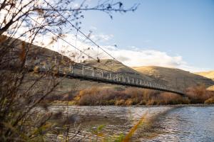 suspension bridge above a river