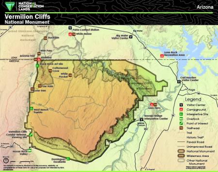 Vermilion Cliffs National Monument map