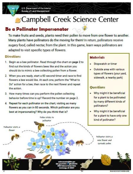 Be a Pollinator Impersonator Activity