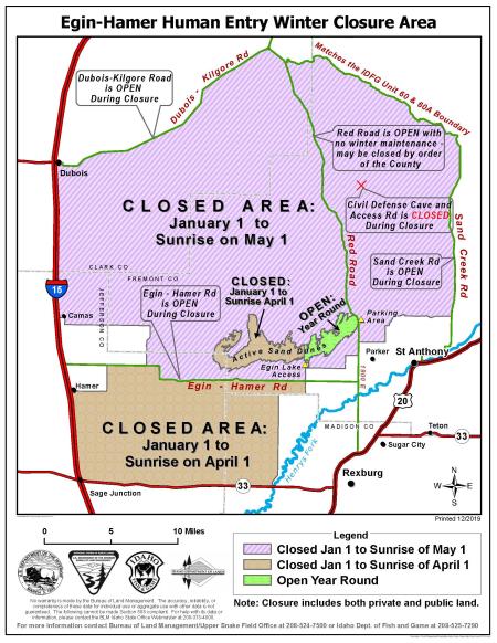 Egin Hamer Winter Closure Map