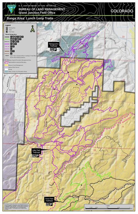 Thumbnail image of the Bangs Special Recreation Management Area Lunch Loops Area Map