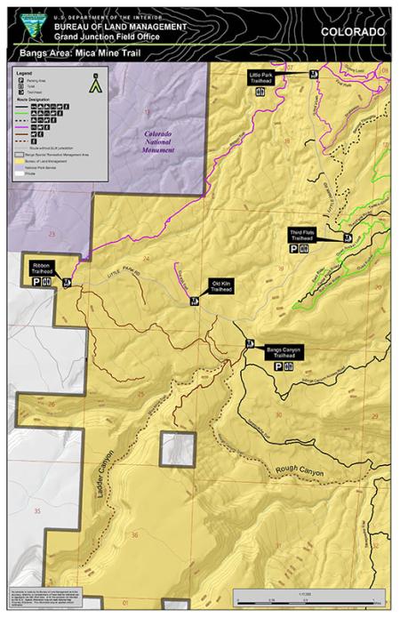 Thumbnail image of the Mica Mine area of the Bangs Special Recreation Management Area Mica Mine Area Map