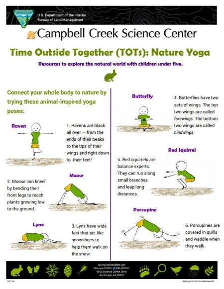 TOTs Nature Yoga activity sheet