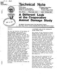 A Different Look at the Cooperative Animal Damage Study