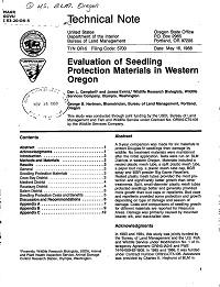 Evaluation of Seedling Protection Materials in Western Oregon