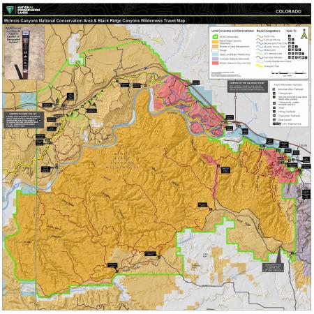 McInnis Canyons National Conservation Area (MCNCA) Travel Map
