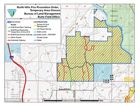 North Hills Area Closure Map