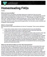 Alaska Homesteading FAQs fact sheet