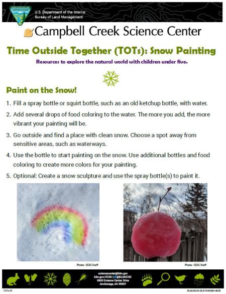 TOTs Snow Painting Activity sheet