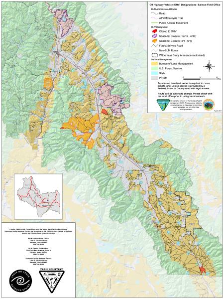 BLM Idaho Salmon Field Office OHV Designation Map