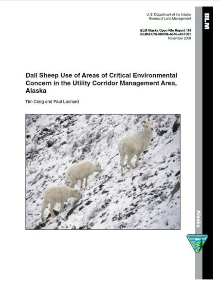 Dall Sheep Use of Areas of Critical Environmental Concern in the Utility Corridor Management Unit, Alaska cover