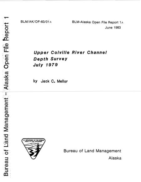 Upper Colville River Channel Depth Survey cover