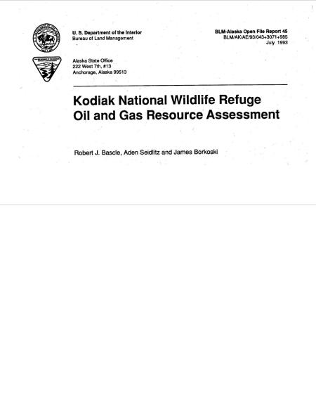 Kodiak National Wildlife Refuge Oil and Gas Resource Assessment cover