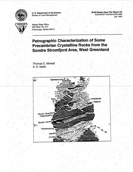 Petrographic Characterization of Some Precambrian Crystalline Rocks from the Sondre Stromfjord Area, West Greenland cover