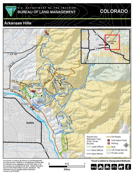 Map of the Arkansas Hills in the Royal Gorge Field Office