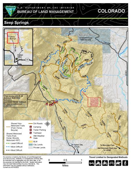 Thumbnail image of the BLM CO Seep Springs Recreation Area Map