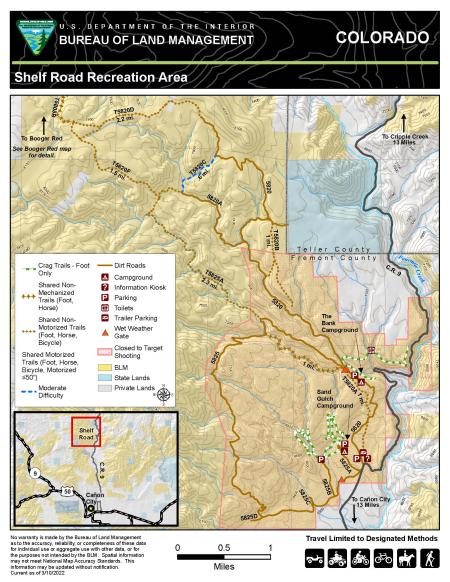 Thumbnail image of the BLM CO RGFO Shelf Road Recreation Area Map